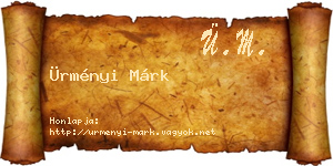 Ürményi Márk névjegykártya