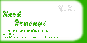mark urmenyi business card