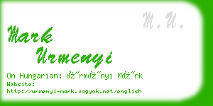 mark urmenyi business card